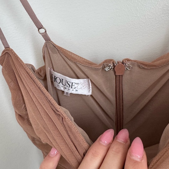 EUC House of CB Fornarina Strapless Tan Dress - Picture 8 of 10